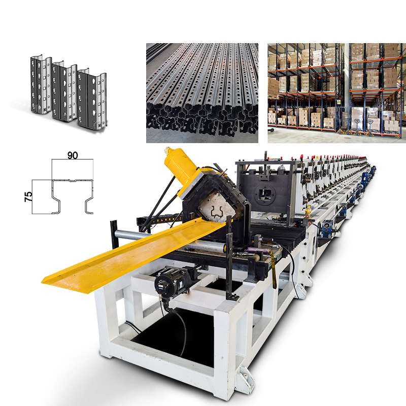 SUNWAY warehouse shelf upright roll forming machine actual image display